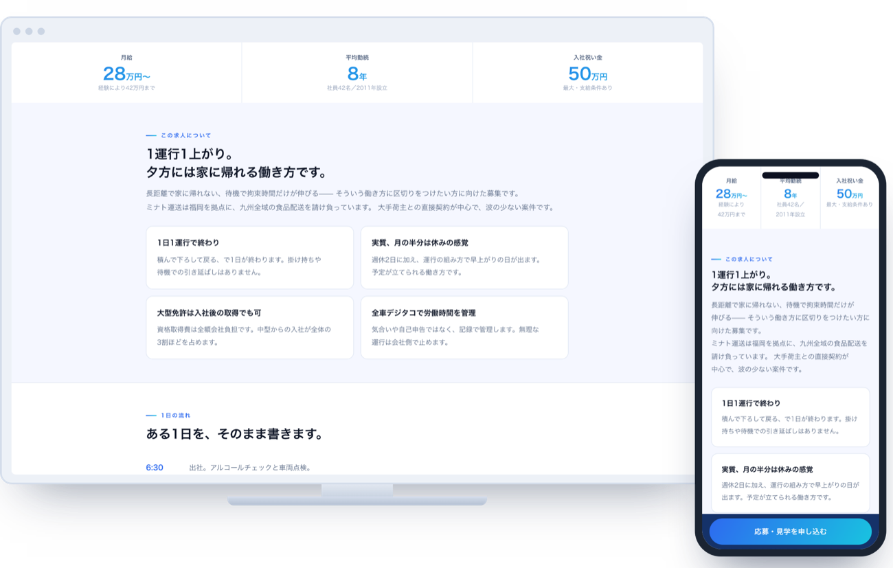 採用LPにした状態