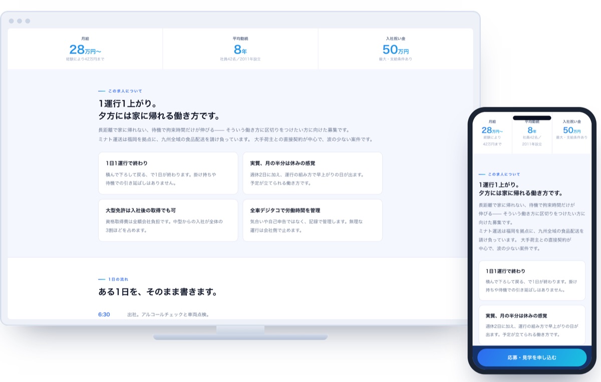 採用LPにした状態